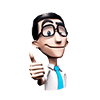 Hugo faz o sinal de positivo. Ao seu redor, o texto: Site amigo do surdo, acessível em Libras