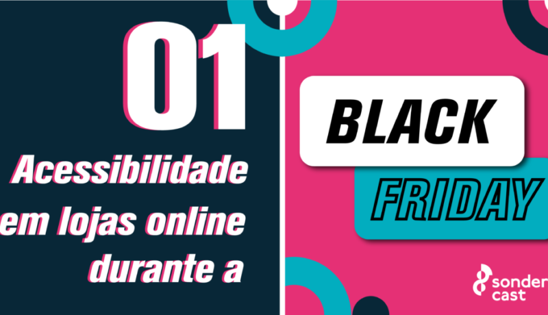 Imagem na horizontal dividida ao meio, o lado esquerdo tem fundo azul escuro e o direito rosa. Há o texto em letras grandes em branco com contorno rosa: 
